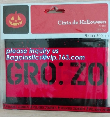 Halloween-van de het themawaarschuwing van de Verjaardagspartij de voorzichtigheidspe banden voor gebeurtenisdecoratie, Halloween-Voorzichtigheidsbanden, Halloween-Waarschuwing T