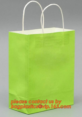 Recycleer eco vriendschappelijke Bruine vlakke bodem het winkelen kraftpapier document zak met Document Handvat, Rekupereerbare luxestijl gedrukte gift