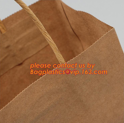 Recycleer eco vriendschappelijke Bruine vlakke bodem het winkelen kraftpapier document zak met Document Handvat, Rekupereerbare luxestijl gedrukte gift