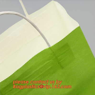 Recycleer eco vriendschappelijke Bruine vlakke bodem het winkelen kraftpapier document zak met Document Handvat, Rekupereerbare luxestijl gedrukte gift