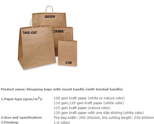 Kraftpapier-het winkelen zak, kraftpapier gerecycleerde het winkelen zak, in het groot document het winkelen zak met embleem, Luxe het Kleinhandelsdocument Winkelen