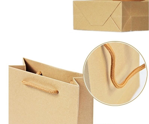 De in het groot de Giftzak van Tote Carrier Shopping Packaging Paper van de Luxe Met de hand gemaakte Creatieve Elegante Douane, embleem drukte bruine pape