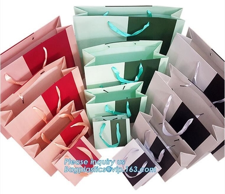 Luxe Gerecycleerde het Document van Logo Paper Shopping Bag Wholesale van de Douanedruk Boodschappentas, huwelijksdocument de boodschappentas van het giftsuikergoed