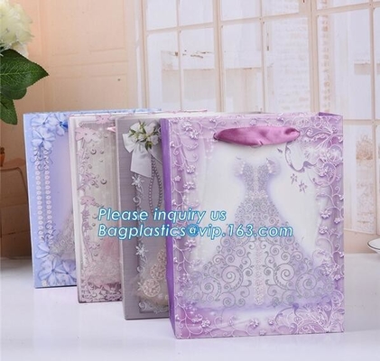 In het groot Aangepaste Gepersonaliseerde Logo Printed Gift Carrier White-Document Zakken met Kabelhandvatten, bagplastics, bagease pac