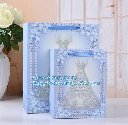 In het groot Aangepaste Gepersonaliseerde Logo Printed Gift Carrier White-Document Zakken met Kabelhandvatten, bagplastics, bagease pac
