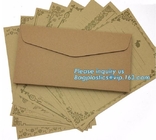 Het document van het douaneontwerp A4 A5 A6 de gift bruine envelop van kraftpapier met koord, het document van kraftpapier van de huwelijksuitnodiging buitensporige folieenveloppen
