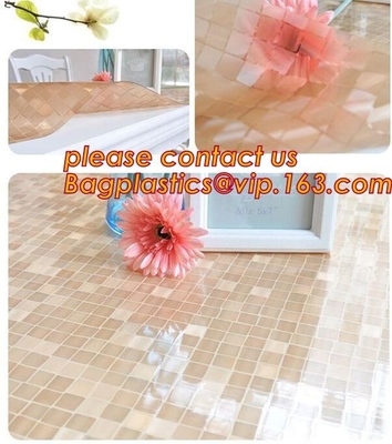 1mm 60 door 60cm bruine het kristalplaat van het controle zachte glas het dineren waterdichte tafelkleden aangepaste de lijstmatten BAGEASE PAC van pvc