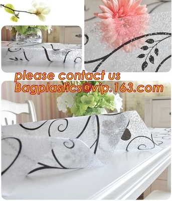 Pvc-Zacht het Glasvierkant van de Tafelkleed Gouden Zilveren Bloem/Waterdichte Oilproof de Eettafeldoek BAGEASE van Rechthoektablecover