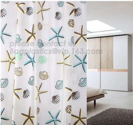 Gordijn van de kleuren overgiet het Veranderende Douche, Polyester 3D GORDIJN, jonge geitjes gordijn, zuivere witte de douchegordijnen van Huisgoederen met plas