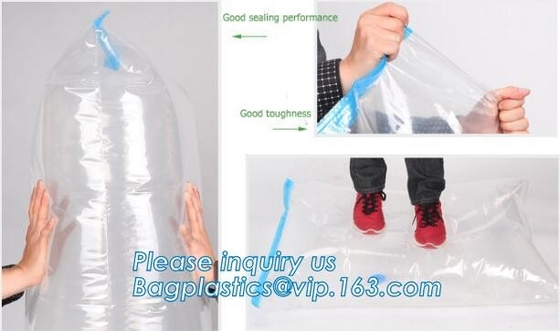 De Ruimtebesparing van de compressiezak, samendrukbare de opslagzak van de vacummverbinding, vacuümreistas zonder klep, bagplastics, pac