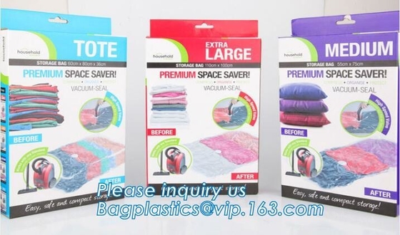 De Ruimtebesparing van de compressiezak, samendrukbare de opslagzak van de vacummverbinding, vacuümreistas zonder klep, bagplastics, pac
