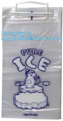 De zakken van het WICKETEDplasticijsblokje, de Zakken van de Ijsblokjediepvriezer, Beschikbare Ijsblokjezak, poly duidelijke vlakke het ijs verpakkende zak van de ijszak