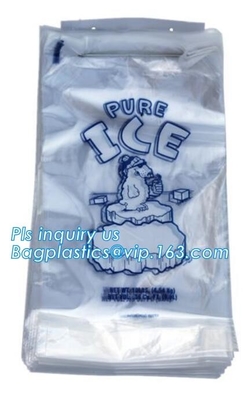 LDPE ijszak op broodje, milieuvriendelijke Wicket-ijszakken, HDPE/LDPE-de diepvriezerzakken van de ijsverpakking op broodje, de zomer koelere ldpe plast