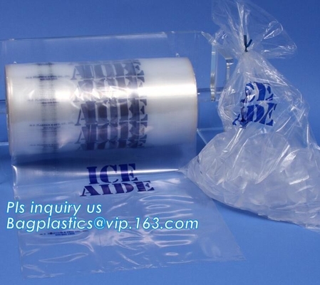 de nylon Drawstring-Zakken van het sluitings Plastic Ijs, biologisch afbreekbare ijsblokje plastic zak, de Douane Wicketed van de Gravuredruk doet Ijs in zakken