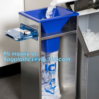 De COMPOSTEERBARE aangepaste ijszak met het drawstring, het Ijszak van Wicket van het Voedsel Industriële Gebruik Plastic, ijszak op broodje, Ijs doet wi in zakken