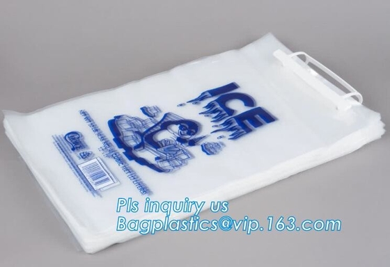 De Leveranciersldpe van China zeer Sterke Plastic Ijszak met Drawstring, lekvrije ijs koelere zak, op zwaar werk berekende plastic ijszak w