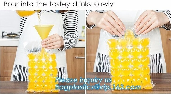 Het beschikbare Ijsblokje Tray Mold Water Injection Cocktail maakt Ijszak, zelfdichtend plastic beschikbaar wijnbier koeler F