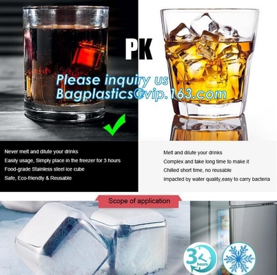 4pcs/set plastic doosijsblokje het koelen steenreeks, van het het Roestvrije staalijsblokje van FDA LFGB van de de Whiskysteen de bartoebehoren, bageas