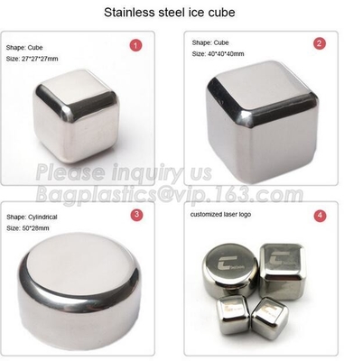 4pcs/set plastic doosijsblokje het koelen steenreeks, van het het Roestvrije staalijsblokje van FDA LFGB van de de Whiskysteen de bartoebehoren, bageas