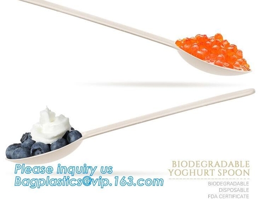 de 6 duimthee/de Soep/het roomijs/de proevende van het maïszetmeellepels van het lepels Milieuvriendelijke vaatwerk Beschikbare yoghurt lepelen bageasepak