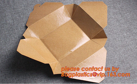 Van de de leveranciers in het groot douane van China van de het voedselrang beschikbaar het document van kraftpapier verpakkend lunchvakje voor bagplastic bagease van het saladevoedsel