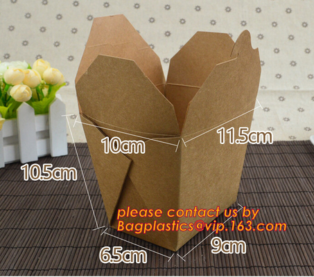 Van de de leveranciers in het groot douane van China van de het voedselrang beschikbaar het document van kraftpapier verpakkend lunchvakje voor bagplastic bagease van het saladevoedsel