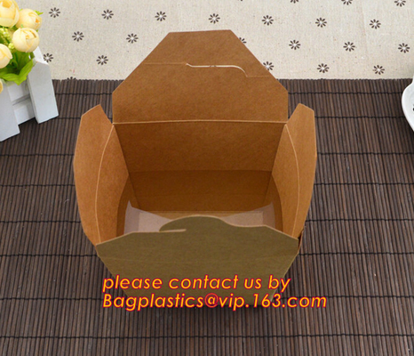 Van de de leveranciers in het groot douane van China van de het voedselrang beschikbaar het document van kraftpapier verpakkend lunchvakje voor bagplastic bagease van het saladevoedsel