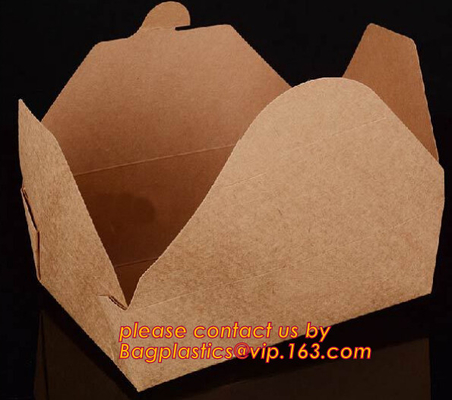 Van de de leveranciers in het groot douane van China van de het voedselrang beschikbaar het document van kraftpapier verpakkend lunchvakje voor bagplastic bagease van het saladevoedsel