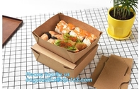 Kraftpapier-Document Lunchvakje voorziet het Beschikbare Saladevakje Voedsel meeneem Verpakkende Vakje, bruin kraftpapier-document lunchvakje van duidelijke winst