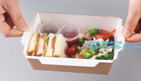 De Doos van kraftpapier Rose Luxury Packaging Paper Lunch voor Bento Malaysia Disposable 3 Compartiment die Snel Voedselhamburger Creativ vouwen