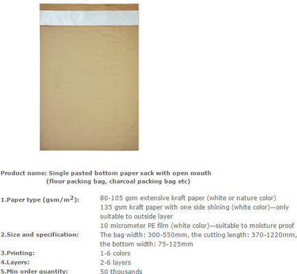 Het document van kraftpapier van de cementverpakking klepzak die met pp geweven stof, de Vierkante zakken/de zakken van de Bodem papier-Plastic samenstelling wordt gelamineerd
