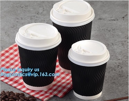 de dubbele muurdocument koffiecup_ douane drukte beschikbare koffiedocument kop met deksels, Beschikbare Document de Douanepa van de Koffiekop