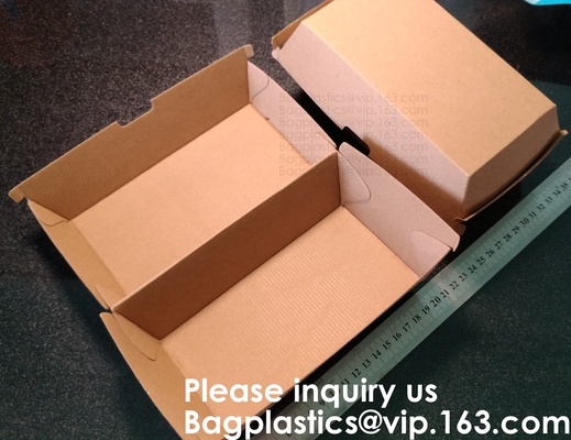 Beschikbaar het Document van F Fluit Golfkraftpapier van de de Gebraden gerechtendriehoek van Voedseltray for hot dog burger Verpakkend de Pizzavakje, Bagease, Bagp