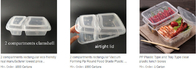 2 compartimenten clamshell, rechthoekige eco vriendschappelijke echte fabrikant, de het plastic type en dozen goedgekeurd FDA van pp van de dienbladlunch