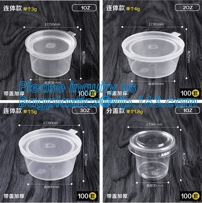kop van de de glazen kleine duidelijke beschikbare plastic saus van 1oz 2oz 5oz 8oz 9oz de korte, eco-Freindly beschikbare 55ml 2oz biodegradabl