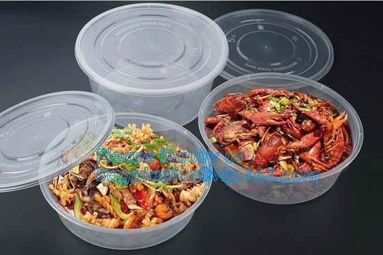 Goedkope van de de salade plastic kom van de Voedselrang beschikbare plastic de saladekom, Milieuvriendelijke witte plastic ronde het voedselcontainer nr van pp