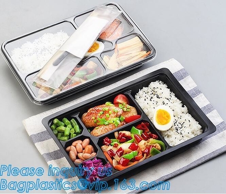 Het snelle voedsel delivFood sorteert de Vlakke Opvouwbare Container van de het Voedselopslag van het Jonge geitjes Plastic Vouwbare Silicone Plastic Bento Lunch Box