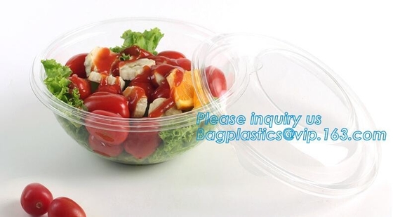 1250ml ontruim om de Beschikbare Grote Kom van de HUISDIEREN Plastic Fruitsalade met Deksel Verpakkende Kop, de Beschikbare Boog van de HUISDIEREN Plastic Salade