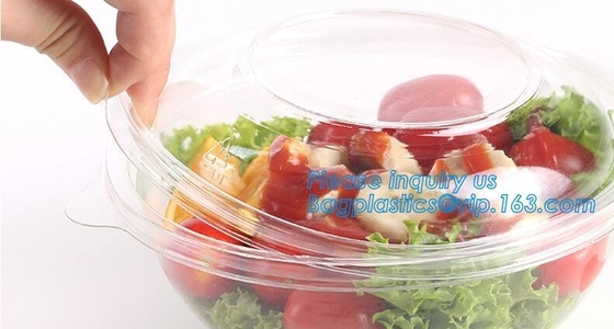 1250ml ontruim om de Beschikbare Grote Kom van de HUISDIEREN Plastic Fruitsalade met Deksel Verpakkende Kop, de Beschikbare Boog van de HUISDIEREN Plastic Salade