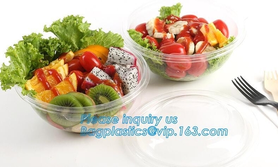 1250ml ontruim om de Beschikbare Grote Kom van de HUISDIEREN Plastic Fruitsalade met Deksel Verpakkende Kop, de Beschikbare Boog van de HUISDIEREN Plastic Salade
