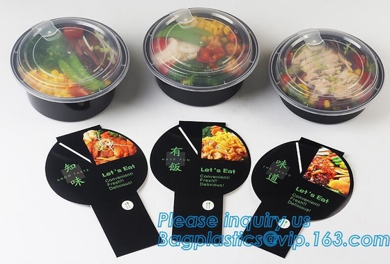 1000ml zwarte Beschikbare Biologisch afbreekbare van de de Microgolf Veilige Soep van Bento Food Noodles Container pp Plastic bagea van de Kombagplastics