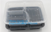 bpa vrije haalt stapelbaar de lekvrije zwarte doos van het voedselbento van 2 de maaltijd prep containers van de compartimenten plastic microgolf voor jong geitje weg
