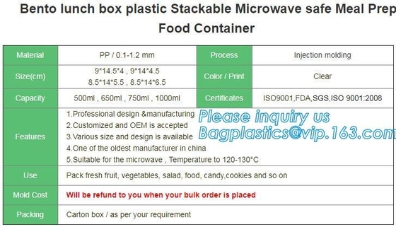 Van de de Lunchdoos van het fabrieks houdt de Directe Deksel Plastic Duidelijke het Voedselcontainer, Verse Kernachtigere Voedseldoos, Verse Boxpp die beschikbaar c verpakken
