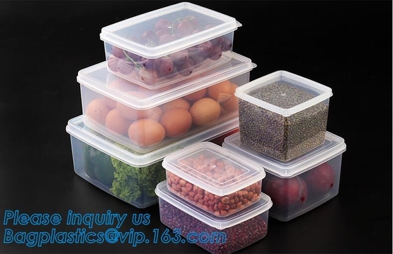 de douane drukte van de de Diepvriezermicrogolf van de lunchdoos van de Afwasmachinesafe container lids Doos van de het Voedsellunch de Plastic, de doosplastiek van het opslagei