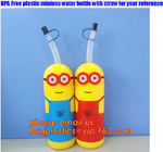 het pakket van fles van het minionswater van BPA de vrije plastic met stro, tritan de flessensporten van het fruit infuser water drinkt flessenkop