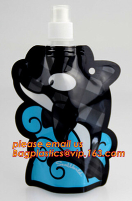 Aangepast embleem die de fles van het sportenwater/waterzak/vouwbare zak voor reis vouwen, Opvouwbare Waterfles/Waterzak vouwen