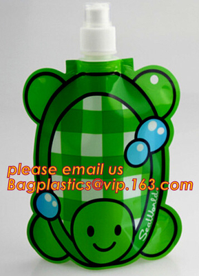 Aangepast embleem die de fles van het sportenwater/waterzak/vouwbare zak voor reis vouwen, Opvouwbare Waterfles/Waterzak vouwen
