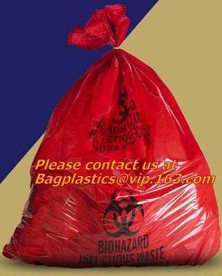 Biohazard Plastic Zakken, Biohazard-Zakken, Rode Biohazard-Afvalzakken, Medische afvalzak, besmettelijke zakken, bagplastics, bagea