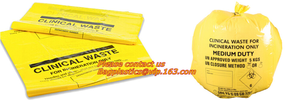 besmettelijke biohazardzakken, Klinische levering, biohazard, Specimenzakken, autoclavable zakken, zakken, Cytotoxic Afvalzakken
