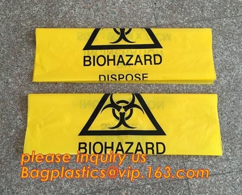 de op zwaar werk berekende rode medische vuilniszakken van het biohazardhuisvuil, PE Milieuvriendelijke biohazardvuilniszakken, Op zwaar werk berekende biohazard besmetten